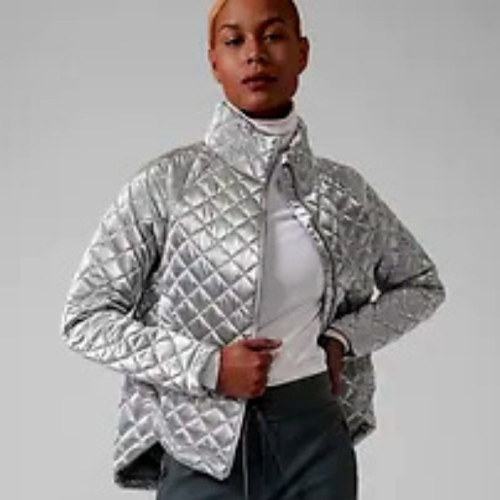 Athleta Whisper Featherless Silver Jacket